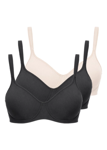 Kit com 3 Sutiã com Aro e sem Bojo W Triumph Shape 24814 Taça B
