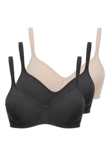 Kit com 3 Sutiã com Aro e sem Bojo W Triumph Shape 24814 Taça B