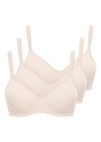 Kit com 3 Sutiã com Aro e sem Bojo W Triumph Shape 24814 Taça B