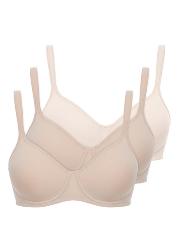 Kit com 3 Sutiã com Aro e sem Bojo W Triumph Shape 24814 Taça B