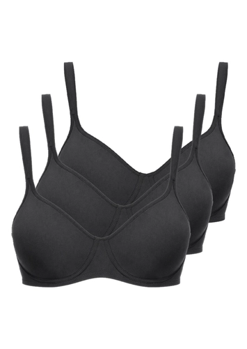 Kit com 3 Sutiã com Aro e sem Bojo W Triumph Shape 24814 Taça B