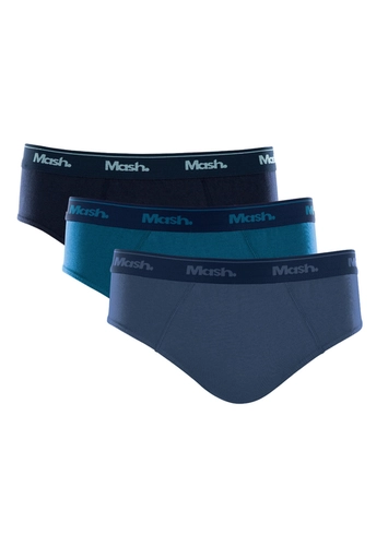Kit com 3 Cuecas Slip Mash 010.04e Plus Size