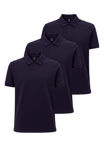 Kit com 3 Camisetas Polo Masculina Hering N3a7 loading=