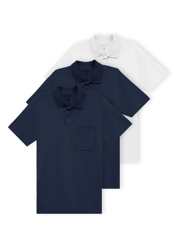 Kit com 3 Camisetas Polo Masculina Malwee 1000004429