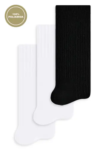 Kit 3 Pares de Meias Infantil Cano Longo Selene 5010-002