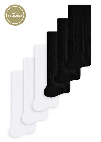 Kit 6 Pares de Meias Infantil Cano Longo Selene 5010-002