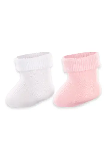 Kit 2 Pares de Meias Bebê Cano Médio Lupo 2002-088
