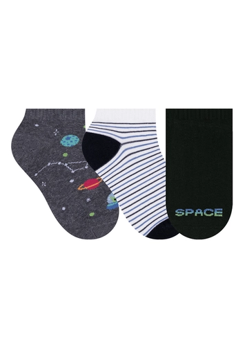 Kit 3 Pares de Meias Infantil Cano Curto Selene 2305-001