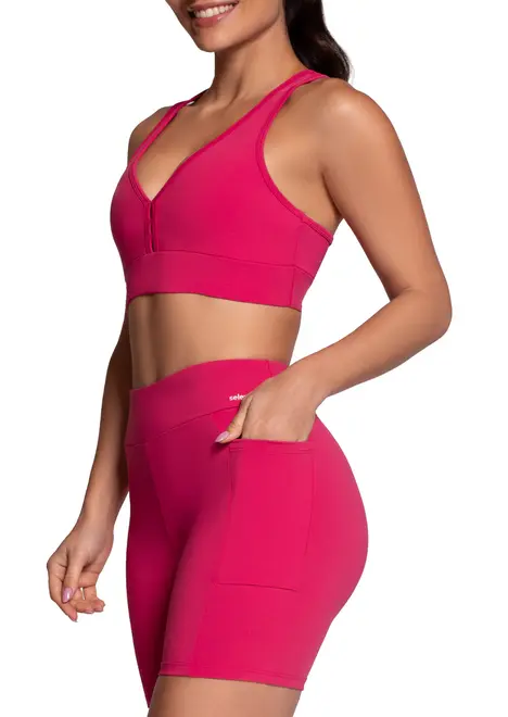 Look Top Feminino Nadador Selene 24842-001 + Shorts Feminino Selene 24807-002