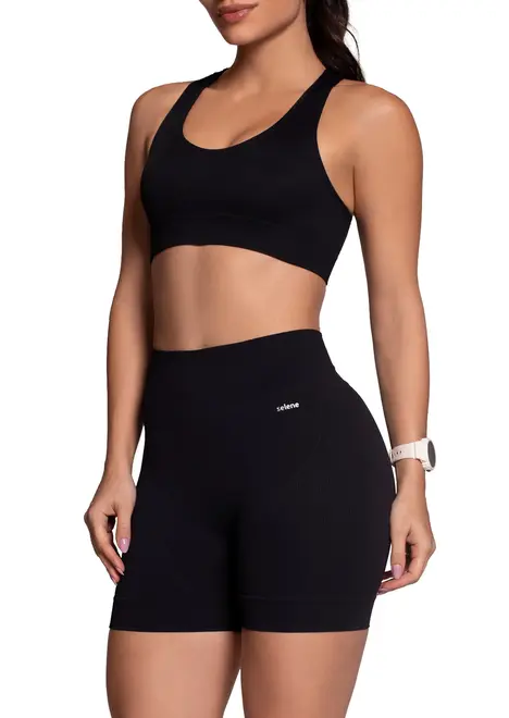 Look Top Feminino Nadador Selene 20916-002 + Shorts Feminino Selene 20922-002