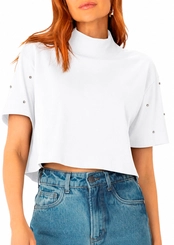 Camiseta Feminina Cropped Enfim 1000127042