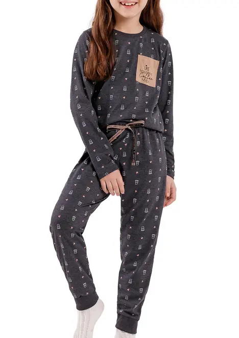 Pijama Infantil Menina Longo Cor com Amor 2050076
