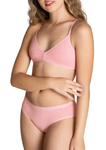 Look Sutiã Infantil sem Aro com Bojo Removível Loba 42016-001 + Calcinha Infantil Biquíni Loba 43016-001