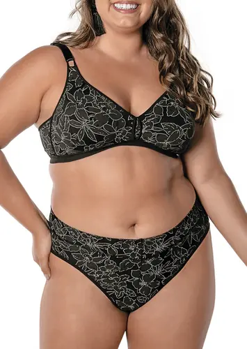 Look Sutiã Sustentação Olimpo Anizete Demillus 61741 Taça B + Calcinha Alta Olimpo Demillus 26639