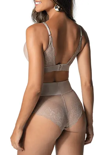 Look Sutiã sem Aro com Bojo Aubade Demillus 63498 Taça B + Calcinha Hot Pants Aubade Demillus 57488
