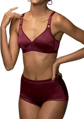 Look Sutiã sem Aro e sem Bojo Demillus 61196/61096 Taça B + Calcinha Alta Bourbon Demillus 26406