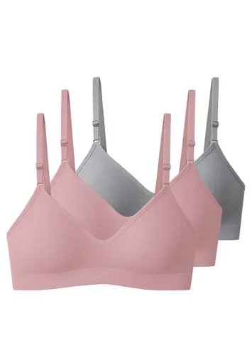 Kit com 3 Sutiãs sem Aro e sem Bojo Liz 71710 Taça B