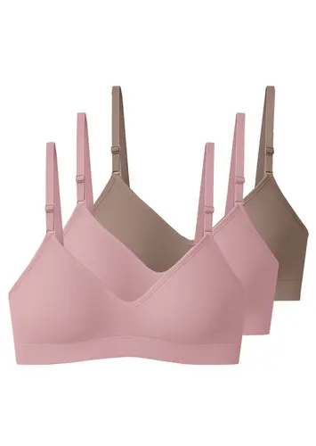 Kit com 3 Sutiãs sem Aro e sem Bojo Liz 71710 Taça B