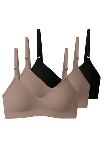 Kit com 3 Sutiãs sem Aro e sem Bojo Liz 71710 Taça B