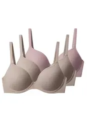 Kit com 3 Sutiãs com Aro e Bojo Liz 51809 Taça B