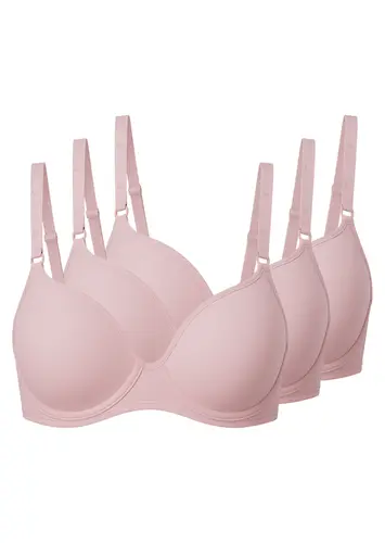 Kit com 3 Sutiãs com Aro e Bojo Liz 51818 Taça B