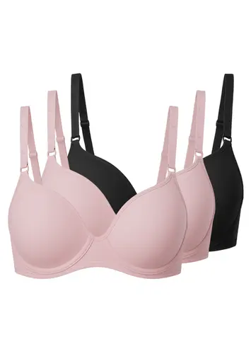 Kit com 3 Sutiãs com Aro e Bojo Liz 51818 Taça B