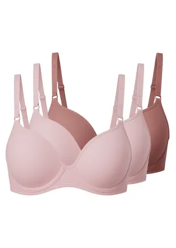 Kit com 3 Sutiãs com Aro e Bojo Liz 51818 Taça B