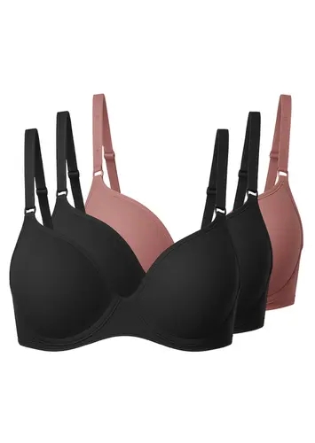 Kit com 3 Sutiãs com Aro e Bojo Liz 51818 Taça B