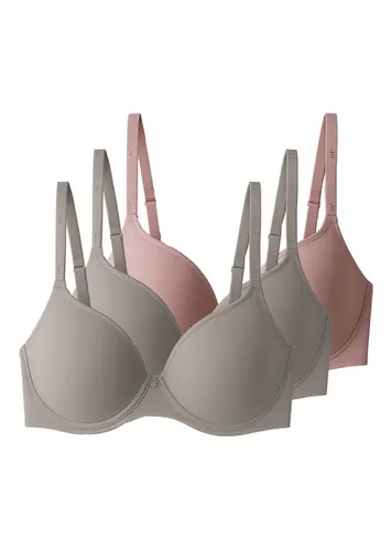 Kit com 3 Sutiãs com Aro e Bojo Liz 51381 Taça C