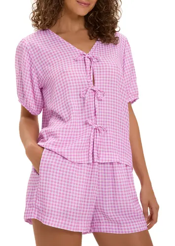 Pijama Feminino Curto com Abertura Cor com Amor 2010813