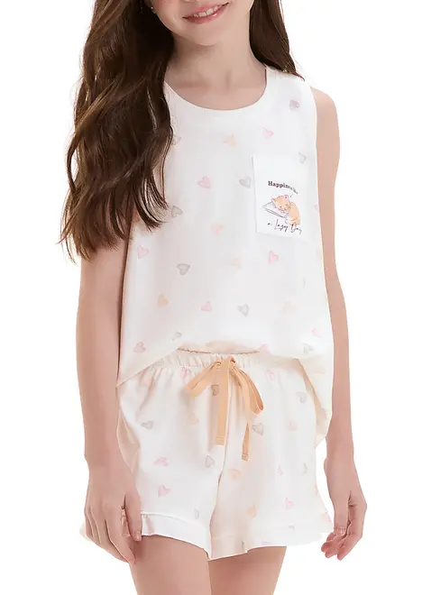 Pijama Infantil Menina Curto Cor com Amor 2050135
