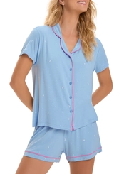 Pijama Feminino Curto com Abertura Cor com Amor 2010812