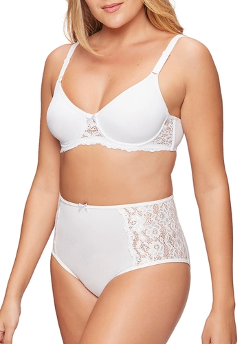 Look Sutiã com Aro e sem Bojo W Triumph Brigitte 24785 Taça B + Calcinha Alta Brigitte Maxi Triumph 24788