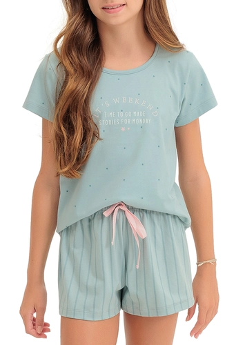 Pijama Infantil Menina Curto Espaço Pijama 4050070
