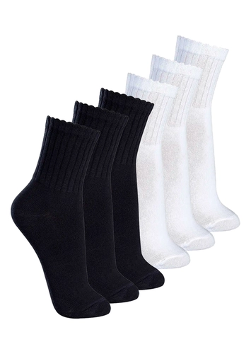 Kit com 6 Pares de Meias Esportiva Cano Médio Lupo 3290-009