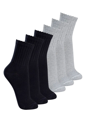 Kit com 6 Pares de Meias Esportiva Cano Médio Lupo 3290-009