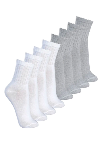 Kit com 8 Pares de Meias Esportiva Cano Médio Lupo 3290-009