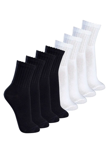 Kit com 8 Pares de Meias Esportiva Cano Médio Lupo 3290-009 loading=