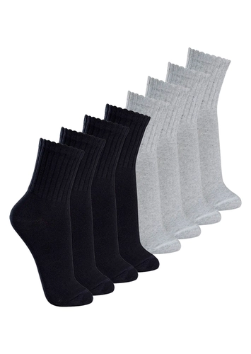 Kit com 8 Pares de Meias Esportiva Cano Médio Lupo 3290-009