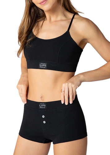 Look Top sem Aro e sem Bojo Loba 43027-001 + Calcinha Boxer Loba 43028-001