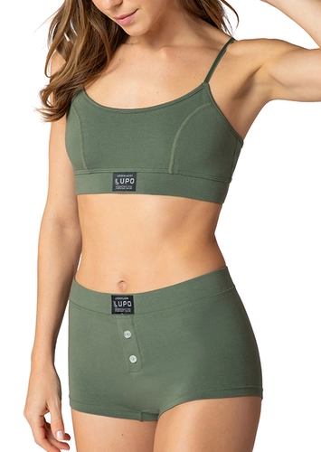 Look Top sem Aro e sem Bojo Loba 43027-001 + Calcinha Boxer Loba 43028-001
