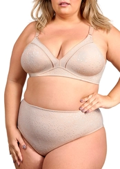 Look Sutiã sem Aro e sem Bojo Duloren 111743 Taça B + Calcinha Alta Duloren 119741