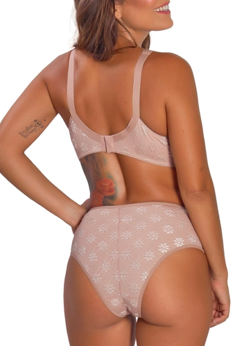 Look Sutiã sem Aro e sem Bojo Duloren 111772 Taça B + Calcinha Alta Duloren 129771