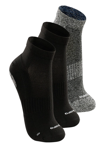 Kit com 3 Pares de Meias Antiderrapante Pilates Lupo 3310-003