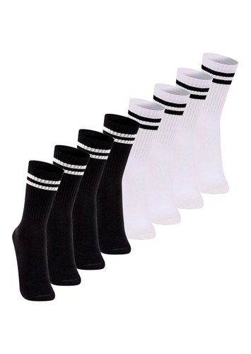 Kit com 8 Pares de Meias Esportiva Cano Longo Lupo 3292-009