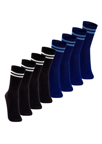 Kit com 8 Pares de Meias Esportiva Cano Longo Lupo 3292-009