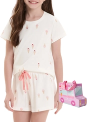 Pijama Infantil Menina Curto Cor com Amor 2050119