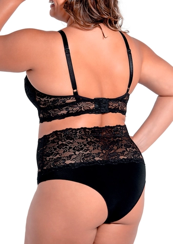 Look Sutiã sem Aro e sem Bojo Antuérpia Demillus 61672 Plus Size + Calcinha Alta Antuérpia Demillus 57672 Plus Size