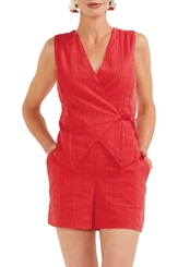 Look Colete Feminino Marialicia 184577 + Shorts Feminino Reto Marialicia 184578