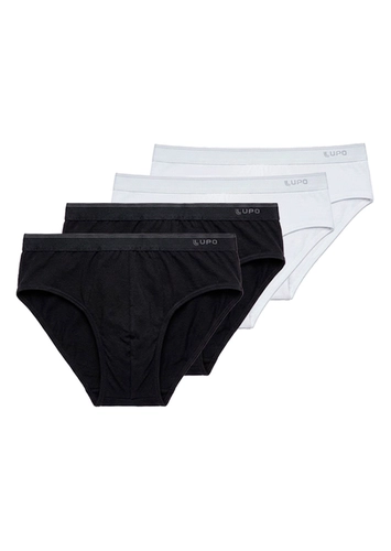 Kit com 4 Cuecas Slip Lupo 485-003